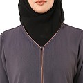 Front open premium CEY fabric abaya- Dark Grey